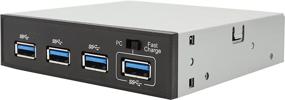 img 3 attached to 🖥️ IO Crest 3.5" Bay 4 Port USB Hub 3.0 with Fast Charging and 19 Pin Header, USB A Connector - SY-HUB20134, Black