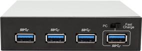 img 2 attached to 🖥️ IO Crest 3.5" Bay 4 Port USB Hub 3.0 with Fast Charging and 19 Pin Header, USB A Connector - SY-HUB20134, Black