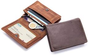 img 1 attached to 🧳 Genuine Leather Bi Fold Wallet with RFID Blocking - Essential Men's Accessory