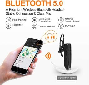 img 1 attached to Bluetooth-гарнитура Link Dream: беспроводная гарнитура V5.0 с отменой шума и голосовым управлением - время разговора 24 часа, режим ожидания 1440 часов.