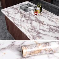 🏡 enhance your home with veelike grey marble contact paper: peel and stick waterproof wallpaper for countertop, kitchen wall, cabinets, and more! logo