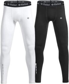 img 4 attached to RlaGed Compression Leggings Basketball Baselayer: A Must-Have for Boys' Clothing and Active Wear