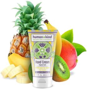 img 2 attached to 🌴 Human+Kind Hand Cream: Nourishing & Hydrating Care with Avocado Oil and Shea Butter, Vegan Skincare - Tropical Fresh Scent, 1.7 fl oz