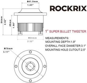 img 1 attached to 🔊 Преимиум 1-дюймовый неодимовый супертвитер от ROCKRIX - максимальная мощность 200 Вт, алюминиевая рама и титановая диафрагма - встроенный кроссовер - звук профессионального уровня (1 шт)