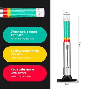 img 2 attached to Набор карандаша с измерителем давления в шинах, состоящий из 3 шт. измерителя давления в шинах, 2 шт. измерителя глубины протектора и 10 шт. колпачков для вентилей для проверки давления в шинах автомобиля.