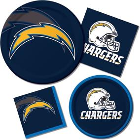 img 1 attached to 🏈 192 счета Бумажные обеденные салфетки Los Angeles Chargers Creative Converting с официальной лицензией NFL