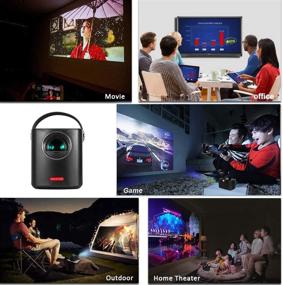 img 3 attached to HD Native 720p Video Projector with Speaker and LED, 30 to 200'' Image, Portable TV Projector for Home Entertainment, Indoor/Outdoor Cinema, Built-in Battery