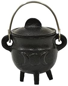 img 1 attached to 🌙 Cast Iron Cauldron with Triple Moon Design