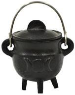 🌙 cast iron cauldron with triple moon design логотип