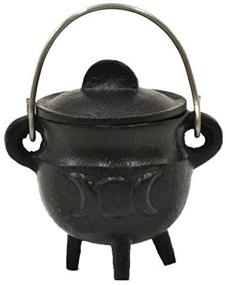 img 3 attached to 🌙 Cast Iron Cauldron with Triple Moon Design