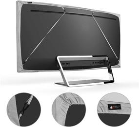 img 1 attached to Universal 43 Inch Grey Lycra Fabric 📺 Indoor TV Cover - Dust-Proof Protector for Flat Screen