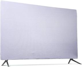 img 4 attached to Universal 43 Inch Grey Lycra Fabric 📺 Indoor TV Cover - Dust-Proof Protector for Flat Screen