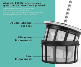 img 1 attached to ESPRO P3 Френч-пресс - 32 унции, черный - Двойной микрофильтрованный кофе и чайник для чая для превосходного заваривания