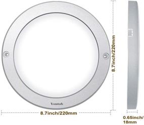 img 1 attached to 💡 Youtob LED Потолочный светильник, 15 Вт, эквивалентный 100 Вт, 1100люм, поверхностный монтаж, щетка серебром, круглый светильник для кухонь, кладовых, лестниц, подвалов, спален, ванных комнат - теплый белый свет 3000К, энергоэффективное решение освещения.
