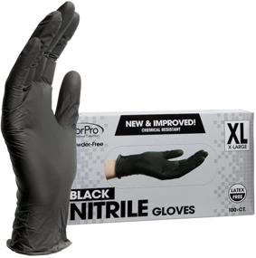 img 4 attached to 🧤 ForPro Disposable Nitrile Gloves – Chemical Resistant, Powder-Free, Latex-Free, Non-Sterile – Black, X-Large, 100-Count