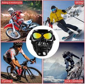 img 3 attached to 🏍️ BOROLA E-Series Carbon Fiber Off-Road Motorcycle Riding Mask with Polarized Lens and Spooky Skull Face Design, Protects from Sand and Dust (Cosplay Role Cos Mask)