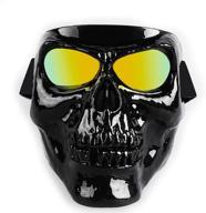 🏍️ borola e-series carbon fiber off-road motorcycle riding mask with polarized lens and spooky skull face design, protects from sand and dust (cosplay role cos mask) logo