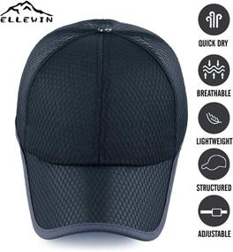 img 3 attached to ELLEWIN Full Mesh Baseball Cap: Breathable, Quick-dry Hat for Running & Water Sports