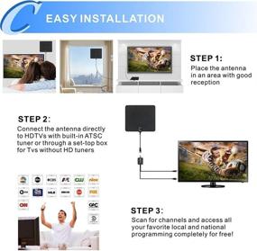 img 1 attached to 📡 Chaowei Indoor Amplified Digital HDTV Antenna - Up to 120 Miles Range with Signal Booster for 4K 1080p Smart TV, ATSC TV, and All Older TVs