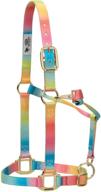 weaver leather adjustable polyester rainbow halter with chin and throat snap логотип