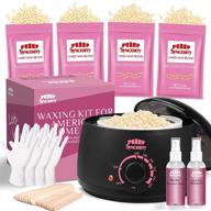 waxing kit, syncerity hair removal wax warmer kit for sensitive skin, all-in-one home wax kit with 4 bags of hair removal wax beads, hard wax kit for fine & coarse body hair, brazilian bikini, face & legs logo