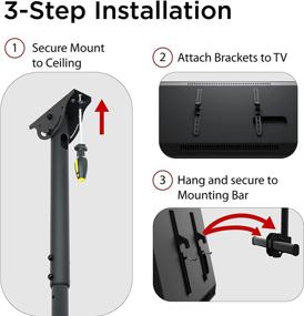 img 1 attached to 📺 Full Motion TV Ceiling Mount Bracket, 360° Swivel and Tilt for 37-80 Inch LCD LED OLED Plasma Curved Flat Screens, Holds up to 110lbs, VESA 600x400mm