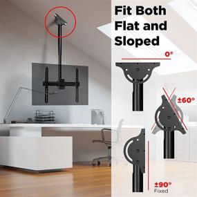 img 3 attached to 📺 Full Motion TV Ceiling Mount Bracket, 360° Swivel and Tilt for 37-80 Inch LCD LED OLED Plasma Curved Flat Screens, Holds up to 110lbs, VESA 600x400mm