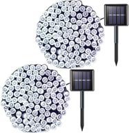 🌟 jmexsuss 2 pack solar string lights: 200led 75.5ft, 8 modes for christmas decor, outdoors - waterproof white solar christmas lights for gardens, weddings, parties, and more логотип