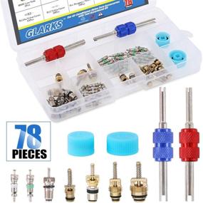 img 4 attached to 🌬️ Glarks 78Pcs Car Air Conditioner Valve Core Schrader Valve Cores Kit - A/C R12 R134a Refrigeration Tire Valve Stem with Remover and Installer Tool