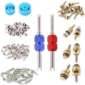 img 1 attached to 🌬️ Glarks 78Pcs Car Air Conditioner Valve Core Schrader Valve Cores Kit - A/C R12 R134a Refrigeration Tire Valve Stem with Remover and Installer Tool