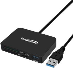 img 4 attached to 📸 Rongdeson Aluminum XQD Card Reader: Upgraded Version with Super Speed USB 3.0 Hub Adapter for XQD/SD/TF Card Readers