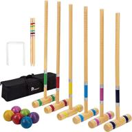 🏑 six player croquet set by pointyard - 28’’ wooden mallets, colored balls, wickets, stakes - ideal for adults, kids, and family fun - perfect lawn, backyard, or park game - comes with carry bag логотип