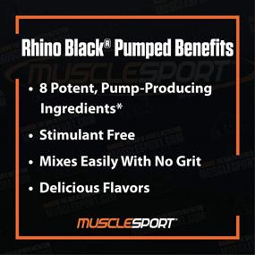 img 3 attached to 🦏 Оптимизированный Rhino Black® Pumped: безстимуляторный протеиновый препарат перед тренировкой, стимулятор оксида азота для увеличения мышц, повышенной концентрации внимания - 400 грамм (вкус "Космическая Конфета")