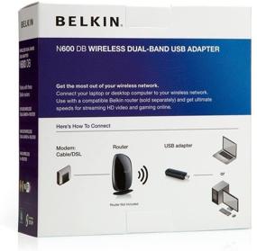 img 2 attached to 📶 Belkin N600 DB F9L1101 Wireless Dual-Band USB Adapter - High-Speed up to 300Mbps (Black)