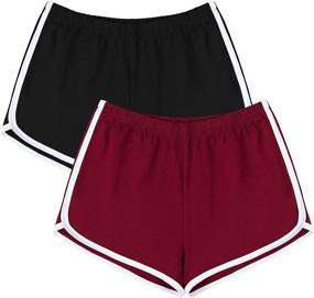 img 4 attached to 🩳 URATOT 2-Pack Cotton Sport Shorts: Versatile Yoga Dance Short Pants for Summer Athletic Style