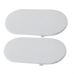 img 4 attached to 👶 ICEBLUE HD Waterproof Oval Bamboo Fabric Baby Moses Basket Bassinet with Cradle and Changing Pad Mattress – Set of 2