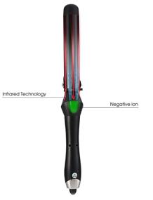 img 2 attached to 🔥 HTG Professional 1.25 Inch Hair Curling Iron with Infrared, Ionic, and Tourmaline Ceramic Coating