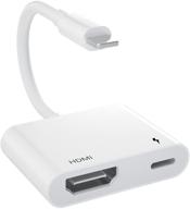 🔌 адаптер hdmi для iphone/ipad: синхронизация экрана для iphone12/x/8/8 plus/7/min/ipad на тв, проекторе/мониторе - 1080р видео и звук, не требуется питание логотип