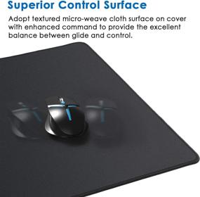 img 3 attached to 🖱️ KTRIO Large Gaming Mouse Pad: Superior Micro-Weave Cloth, Extended Size, Non-Slip Base, Water Resistant Desk Mat - Perfect for Gamers, Office & Home Use (Black, 31.5x11.8 in)