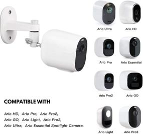img 3 attached to 📸 Secure Your Surveillance Camera with 2Pack Wall Mount for Arlo Pro, Pro 2, Ultra, Pro 3, Go & Essential Spotlight Camera – Adjustable Indoor/Outdoor Bracket (Black)