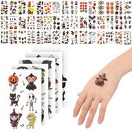 🎃 400 kids' halloween temporary tattoos - non-toxic stickers for halloween makeup, party cosplay costumes, face decals supplies | halloween favors for boys and girls logo