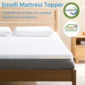 img 3 attached to 🛏️ Enhance Your Sleep Comfort with Emolli Memory Foam Mattress Topper - 3 inches, High Density & Gel Infused, Queen Size