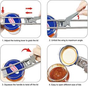 img 1 attached to 🔧 Открыватель банок DUNLAGUE: Регулируемый захват из нержавеющей стали для легкого открывания банок - Противоскользящие резиновые подушечки облегчают жизнь пожилым людям, пациентам с артритом, женщинам и детям.