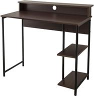 🏢 teamson home nathan 35-inch modern wood home office study computer desk for small spaces with shelves - brown logo