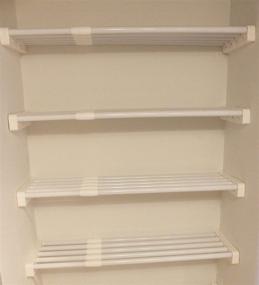 img 1 attached to 🛠️ EZ Shelf - DIY Expandable Linen Closet Kit - Four 28"-48" Expandable Shelves - White: Organize Your Linens Effortlessly