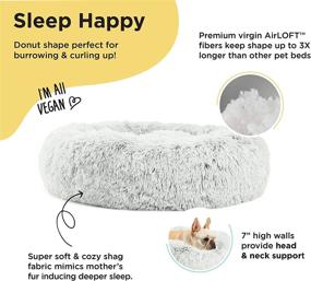 img 3 attached to 🐾 Top-rated Sheri The Original Calming Donut Cat and Dog Bed - Shag or Lux Fur, Machine Washable, High Bolster, Multiple Sizes S-XL