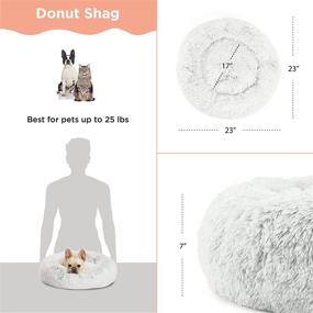 img 1 attached to 🐾 Top-rated Sheri The Original Calming Donut Cat and Dog Bed - Shag or Lux Fur, Machine Washable, High Bolster, Multiple Sizes S-XL