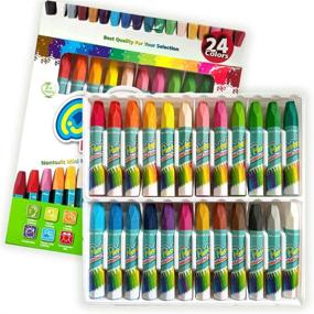 img 4 attached to 🖌️ Non-Toxic Oil Pastels Set - 24 Assorted Colors Art Crayon Oil Paint Sticks Soft Pastels for Indoor Activities, Artists, Beginners, Students - Painting, Drawing, Graffiti Art Supplies