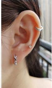 img 2 attached to Hypoallergenic Zirconia Earrings for Sensitive Girls: Stylish Cartilage Jewelry