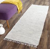 🏃 safavieh montauk collection mtk753a handmade cotton runner with fringe, 2'3" x 6', silver - improved seo logo